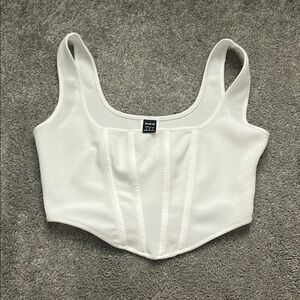 SHEIN Cream Bustier Bodysuit